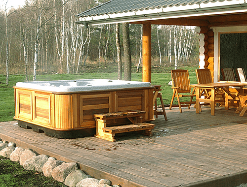 arctic spas hot tub on an open patio